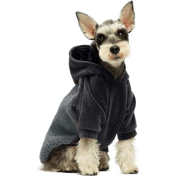 Velvet Thermal Dog Coat Puppy Winter Clothes Pet Jacket Cat Hoodie Outfits - Picture 1 of 7